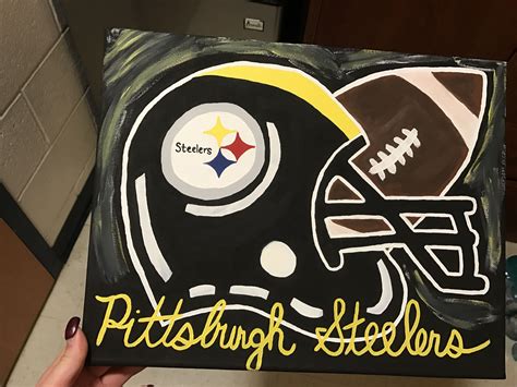 Pittsburgh Steelers football helmet canvas painting | Football canvas ...