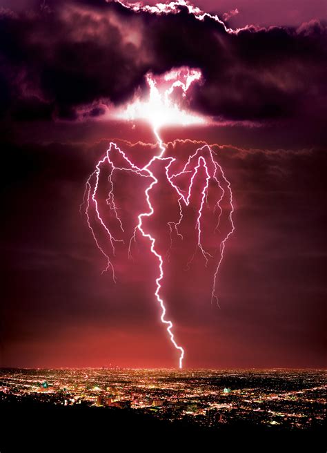 Red Lightning Storm