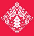 Christmas scandinavian folk art pattern Royalty Free Vector