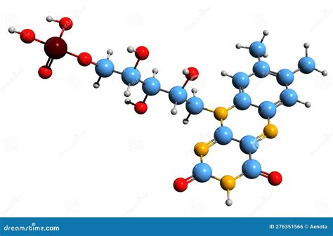 3D Image of Flavin Mononucleotide Skeletal Formula Stock Illustration ...