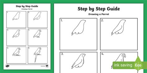 How To Draw A Parrot Step By Step