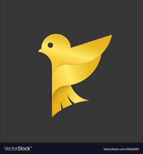 Golden bird logo design image Royalty Free Vector Image