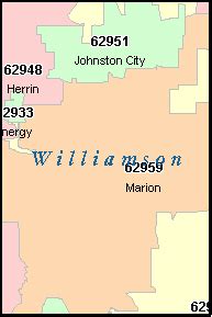 WILLIAMSON County, Illinois Digital ZIP Code Map