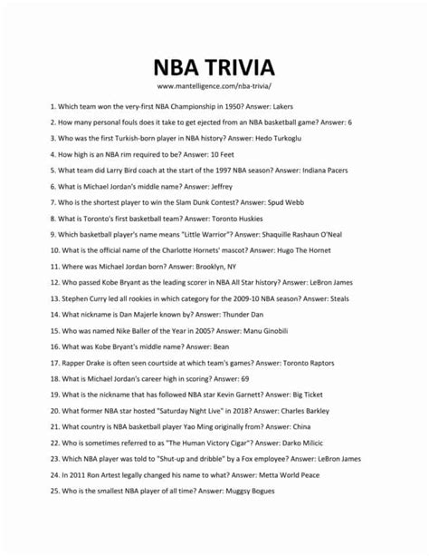 41+ NBA Trivia Questions & Answers (Fun Basketball Quiz)