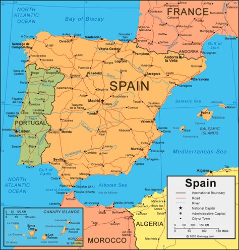 A road map of Spain [750 x 598]. : r/Maps