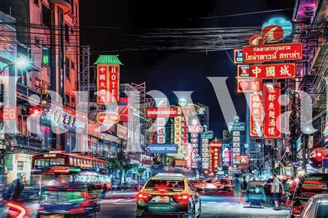 Chinatown Wallpaper Mural - Bangkok Cityscape Wall Decor