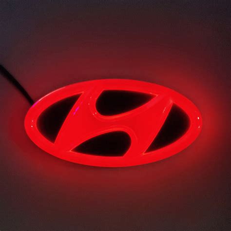 Hyundai Logo Car LED Light Logo Emblems Front Grille Rear Bumper Logo ...