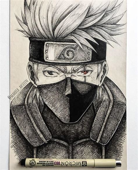 My drawing of Kakashi Hatake, whom I love to death : Naruto