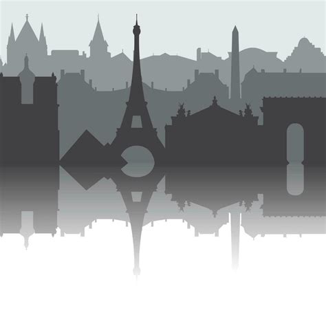 Paris City skyline. Silhouette City Paris France background. Vector ...