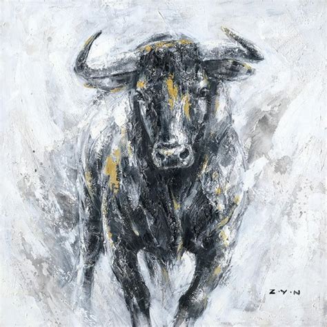 Animal Bull Painting Acrylic Painting on Canvas / Animal Bull - Etsy ...