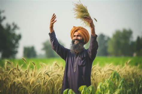 Premium Photo | Harvesting Wheat in the Field A farmer celebrates a ...