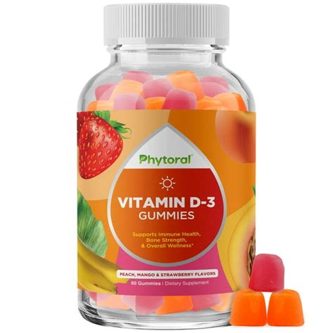 Vitamin D Gummies for Adults - Pure Vitamin D3 2000IU per serving ...