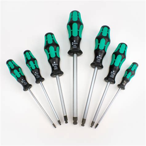 Wera Kraftform Plus Ball End Hex Screwdriver Set, 7 Pieces