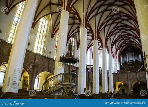 Interior of Lutheran St. Thomas Church Thomaskirche in Leipzig, Germany. November 2019 Editorial ...