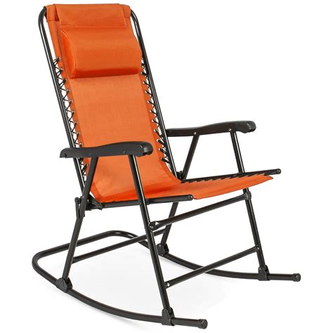 Folding Rocking Chair Foldable Rocker Outdoor Patio Furniture Red ...