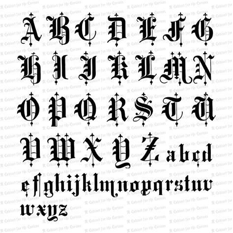 Victorian Old English Title Text Ornamental Alphabet Vector Clipart | Vintage Ornamental ...