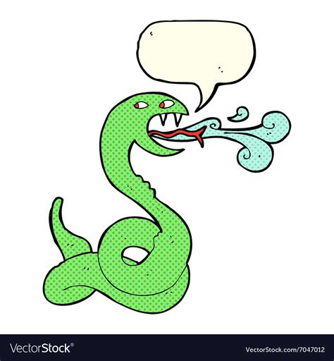 Cartoon hissing snake with speech bubble Vector Image