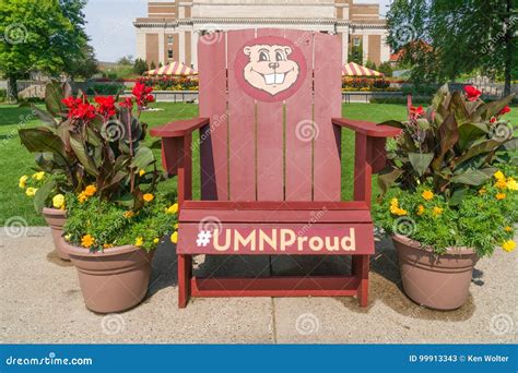 Goldy Gopher Mascot Chair on Mall of University of Minnesota Editorial ...