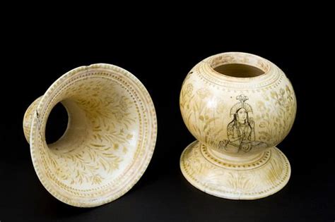 Ivory spittoon (cuspidor), decorated with depictions of four … free public domain image | Look ...