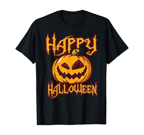 Happy Halloween Pumpkin Face Cartoon Funny T Shirt | Pilihax