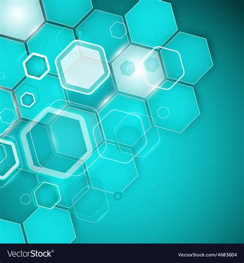 Abstract turquoise background hexagon Royalty Free Vector