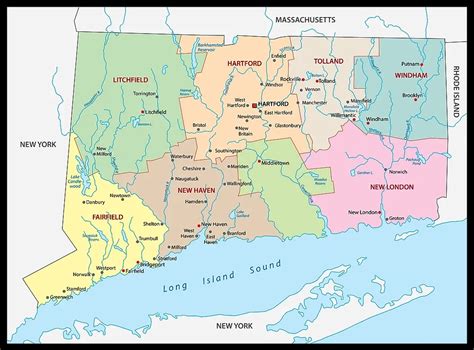 Map Of Ct Towns With Names