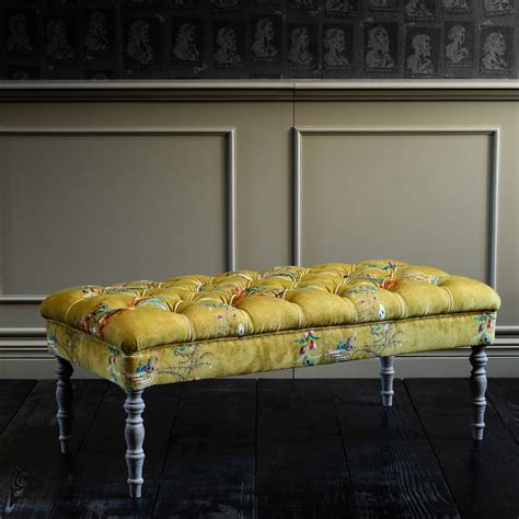 EDWARD Ottoman Tufted Bench - CHINOISERIE Velvet - Ottomans - Furniture ...