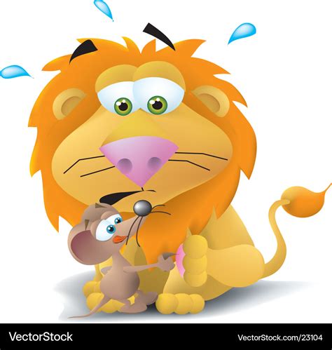 Lion and mouse Royalty Free Vector Image - VectorStock