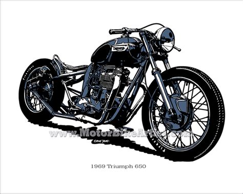 TRIUMPH BOBBER vintage motorcycle vector art drawing on Behance