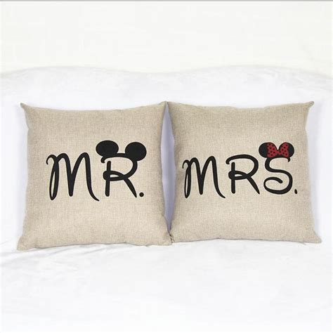 MR or MRS, Mickey & Minnie Mouse Pillowcase - Romantic Pillow Case cover for Him or Her ...