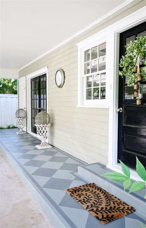 Before and After Painted Concrete Porch - Thistlewood Farm - | Concrete patio designs, Painted ...