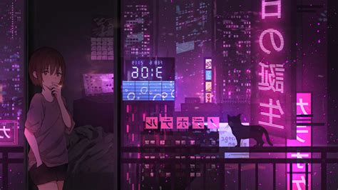 2560x1440 Anime Girl City Night Neon Cyberpunk 4k 1440P Resolution ,HD ...