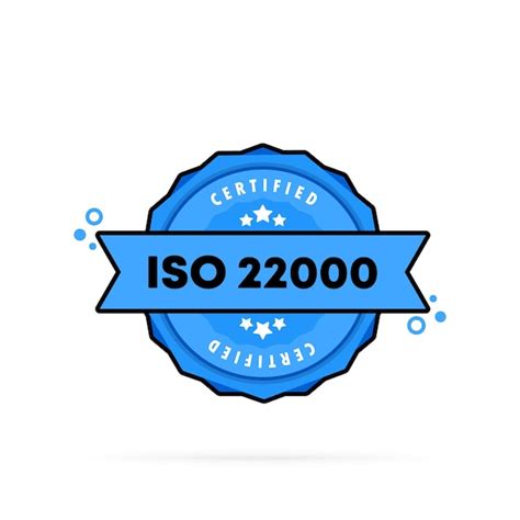 Premium Vector | Iso 22000 stamp. . iso 22000 badge icon. certified badge logo. stamp template.