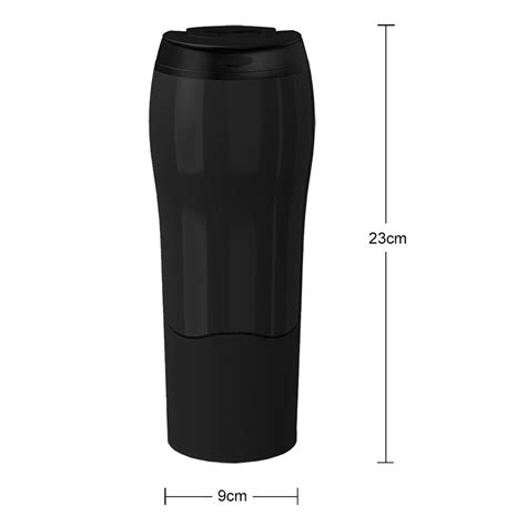 Spill-Proof Smart Grip Portable Travel Coffee Mug (Black)