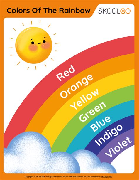 Colors Of The Rainbow - Free Worksheet - SKOOLGO