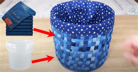 DIY Old Jeans and Plastic Bucket Idea