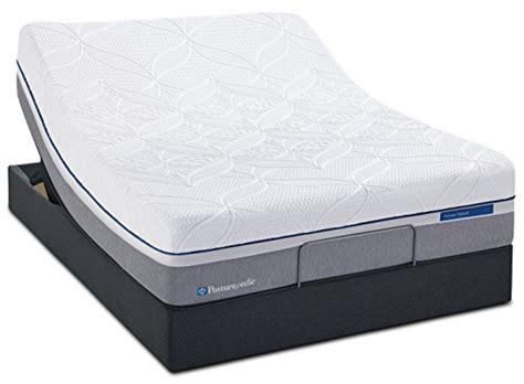 Twin XL Sealy Posturepedic Hybrid Silver Plush Mattress Set with Low Profile Foundation ...