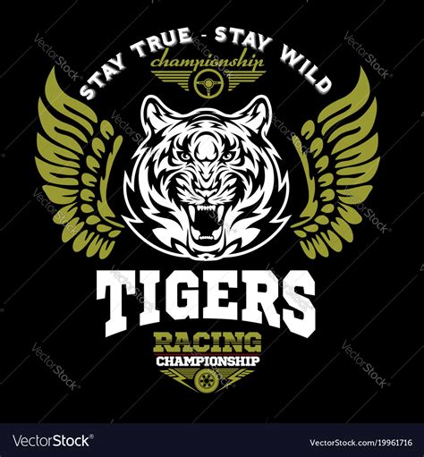 Tiger and wings - logo graphic design logo Vector Image