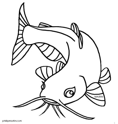 Catfish Clip Art | Fish drawings, Fish coloring page, Fish art