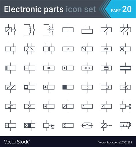 Relays and electromagnets electrical symbols Vector Image