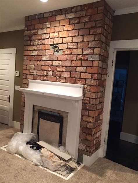 A Vintage Bricks Fireplace Installation | Brick tiles, Fireplace tile, Brick fireplace