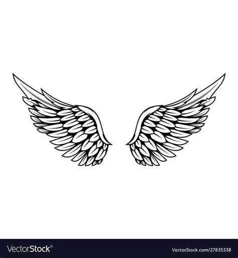 Wings in tattoo style isolated on white Royalty Free Vector , #Aff, # ...