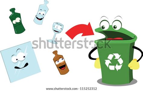 Vector Cartoon Representing Funny Recycling Bin Stock Vector (Royalty Free) 115252312 | Shutterstock