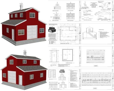 #g503 26 x 30 x 10 Monitor Barn Plans with DWG and PDF | Pole barn ...