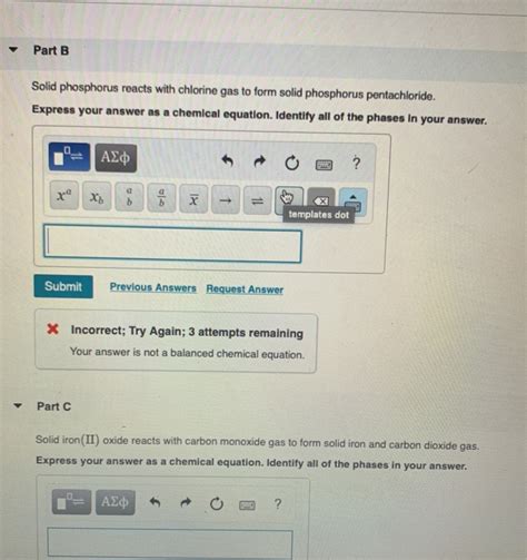 Solved Part B Solid phosphorus reacts with chlorine gas to | Chegg.com