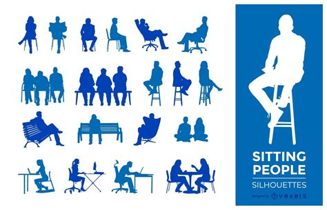 People Sitting Silhouettes Vector Download