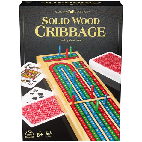 Solid Wood Cribbage Folding Board Game with Playing Cards, for Families ...