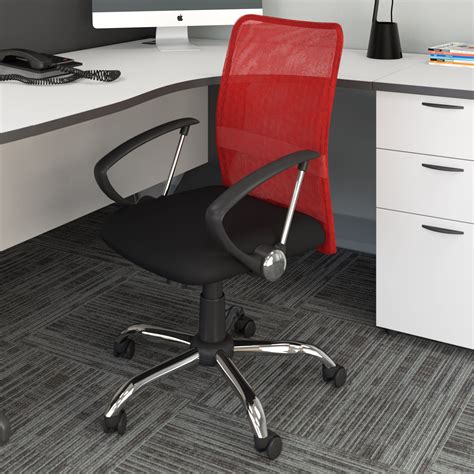 Red and Black Mesh Office Chair - Workspace | Work space chair, Mesh ...