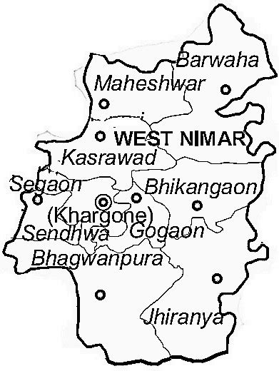 Khargone District | Khargone District Map