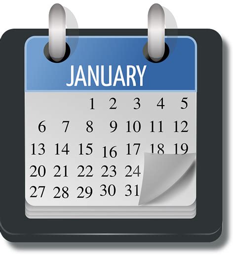 January Calendar Clip Art